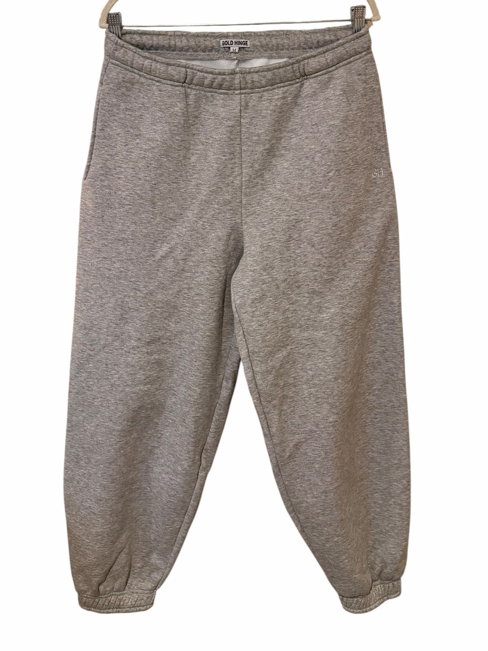 Gold Hinge Gray Fleece Jogger Sweatpants M Cozy Athleisure Loungewear